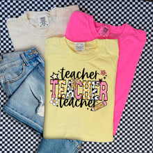 Load image into Gallery viewer, Pink & Orange Checkered Alpha DROPDOWN TRANSFER CSC June