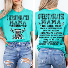 Load image into Gallery viewer, Overstimulated Mama Chaos Tour Front & Back Option TRANSFER VIRGO APR 25