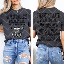 Load image into Gallery viewer, Overstimulated Mama Chaos Tour Front & Back Option TRANSFER VIRGO APR 25
