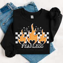 Load image into Gallery viewer, Fearless Heart Flames With Checkers DROPDOWN TRANSFER CSC OCT