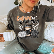 Load image into Gallery viewer, Caffeine & Halloween Are My Favorite Things Blk TRANSFER CSC