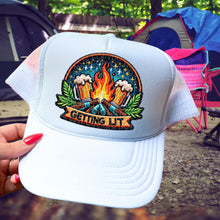 Load image into Gallery viewer, Hot As Heck Faux Embroidery Sun Hat Patch 3-4” DTF TRANSFER HMWK