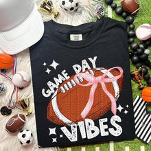 Load image into Gallery viewer, Game Day Vibes Football Pink Bow TRANSFER HMWK
