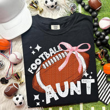 Load image into Gallery viewer, Football Aunt Pink Bow TRANSFER HMWK