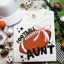 Load image into Gallery viewer, Football Aunt Pink Bow TRANSFER HMWK