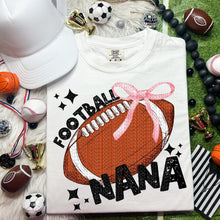 Load image into Gallery viewer, Football Nana Pink Bow TRANSFER HMWK