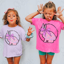 Load image into Gallery viewer, Black Circle Purple Leopard Print Bunny TRANSFER KAYNDI JAN