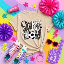 Load image into Gallery viewer, Game Day Black And White Checkers Zebra Stars Sketch Sport DROPDOWN TRANSFER PHDC MAY 26