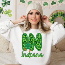 Load image into Gallery viewer, Shamrock Leopard Faux Embroidery States (All 50 states available) DTF TRANSFER