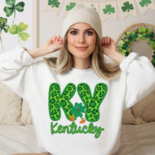 Load image into Gallery viewer, Shamrock Leopard Faux Embroidery States (All 50 states available) DTF TRANSFER
