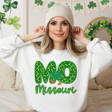 Load image into Gallery viewer, Shamrock Leopard Faux Embroidery States (All 50 states available) DTF TRANSFER