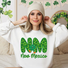 Load image into Gallery viewer, Shamrock Leopard Faux Embroidery States (All 50 states available) DTF TRANSFER
