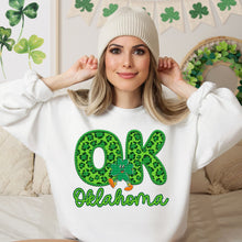 Load image into Gallery viewer, Shamrock Leopard Faux Embroidery States (All 50 states available) DTF TRANSFER