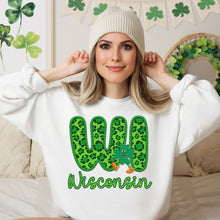 Load image into Gallery viewer, Shamrock Leopard Faux Embroidery States (All 50 states available) DTF TRANSFER