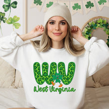 Load image into Gallery viewer, Shamrock Leopard Faux Embroidery States (All 50 states available) DTF TRANSFER