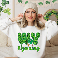 Load image into Gallery viewer, Shamrock Leopard Faux Embroidery States (All 50 states available) DTF TRANSFER