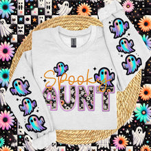 Load image into Gallery viewer, Spooky Title/Occupation Iridescent Ghost With Double Sleeve DROPDOWN TRANSFER HMWK