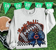 Load image into Gallery viewer, Play Ball Football Faux Embroidery Rhinestone Sequin DROPDOWN TRANSFER HMWK