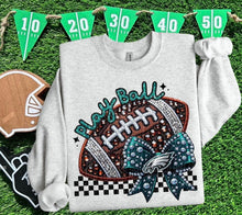 Load image into Gallery viewer, Play Ball Football Faux Embroidery Rhinestone Sequin DROPDOWN TRANSFER HMWK