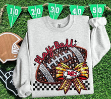 Load image into Gallery viewer, Play Ball Football Faux Embroidery Rhinestone Sequin DROPDOWN TRANSFER HMWK