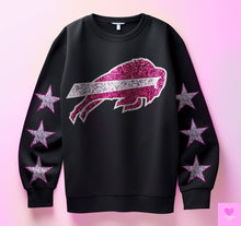 Load image into Gallery viewer, Football With Star Sleeve Pink Glitter DROPDOWN TRANSFER KPI
