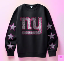 Load image into Gallery viewer, Football With Star Sleeve Pink Glitter DROPDOWN TRANSFER KPI