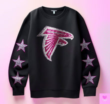 Load image into Gallery viewer, Football With Star Sleeve Pink Glitter DROPDOWN TRANSFER KPI