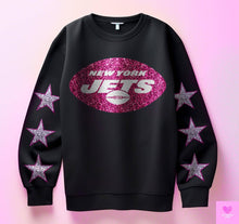 Load image into Gallery viewer, Football With Star Sleeve Pink Glitter DROPDOWN TRANSFER KPI