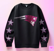 Load image into Gallery viewer, Football With Star Sleeve Pink Glitter DROPDOWN TRANSFER KPI