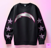 Load image into Gallery viewer, Football With Star Sleeve Pink Glitter DROPDOWN TRANSFER KPI