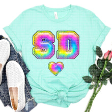 Load image into Gallery viewer, Tie Dye Faux Stitch States (All 50 states available) DTF TRANSFER