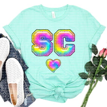 Load image into Gallery viewer, Tie Dye Faux Stitch States (All 50 states available) DTF TRANSFER