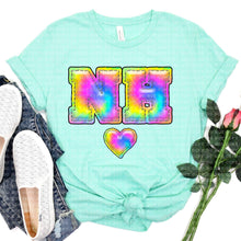 Load image into Gallery viewer, Tie Dye Faux Stitch States (All 50 states available) DTF TRANSFER