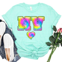 Load image into Gallery viewer, Tie Dye Faux Stitch States (All 50 states available) DTF TRANSFER