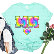 Load image into Gallery viewer, Tie Dye Faux Stitch States (All 50 states available) DTF TRANSFER