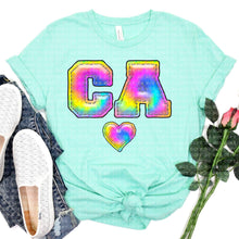 Load image into Gallery viewer, Tie Dye Faux Stitch States (All 50 states available) DTF TRANSFER