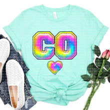 Load image into Gallery viewer, Tie Dye Faux Stitch States (All 50 states available) DTF TRANSFER