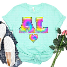 Load image into Gallery viewer, Tie Dye Faux Stitch States (All 50 states available) DTF TRANSFER