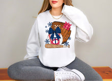 Load image into Gallery viewer, Bow Ornament Mitt And Bat Baseball Mascots DROPDOWN TRANSFER SCG NOV 25