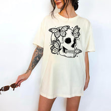 Load image into Gallery viewer, Skull Butterflies Blk Or Wht TRANSFER CSC