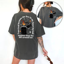 Load image into Gallery viewer, I Survived Because The Fire In My Heart Burned Blk Or Wht With Pocket TRANSFER CSC
