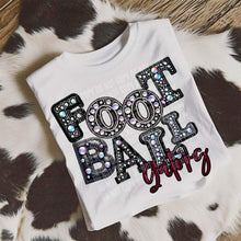Load image into Gallery viewer, Football Leather Rhinestone Colored Mascots DROPDOWN TRANSFER CAP