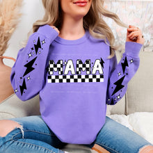 Load image into Gallery viewer, Mama Checkered Lightning Bolt With SLEEVE OPTION TRANSFER NOV CSC