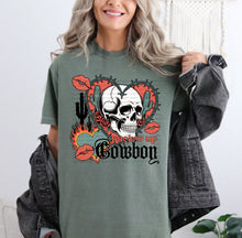Load image into Gallery viewer, Pucker Up Cowboy Skull And Barbed Wire Heart TRANSFER SCG DEC 25