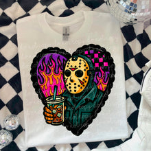 Load image into Gallery viewer, Horror Bright Checker Flame Heart Dropdown TRANSFER MOON JUNE 25