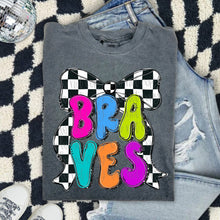 Load image into Gallery viewer, Bright Checker Bow Mascots DROPDOWN TRANSFER ARA JUNE 25