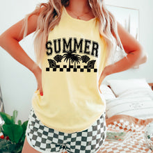 Load image into Gallery viewer, Summer Palm Trees Checkers Seashells DROPDOWN TRANSFER CSC APR