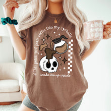 Load image into Gallery viewer, Pour Coffee Into My Mouth Skelly FULL COLOR DROPDOWN TRANSFER CSC MAR