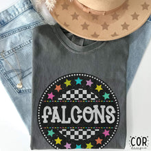Load image into Gallery viewer, Colorful Checkered Stars Mascot DROPDOWN TRANSFER COR