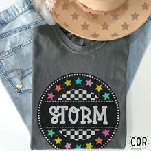 Load image into Gallery viewer, Colorful Checkered Stars Mascot DROPDOWN TRANSFER COR
